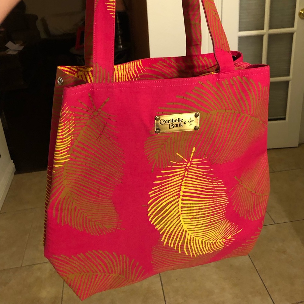 Caribelle Batik Tote Bag Pink & Yellow